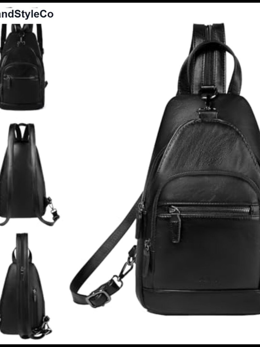 RAVUO Faux Leather Convertible Sling Bag Anti Theft Backpack Purse